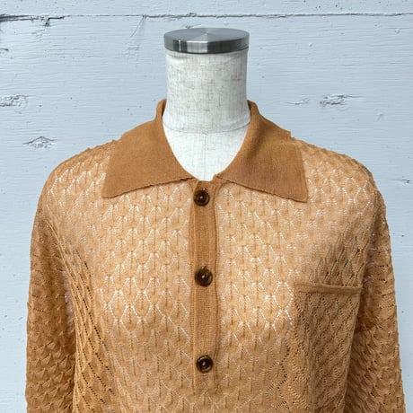 sheer knit Polo L