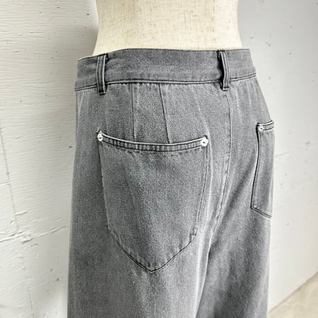 tuck wide denim(black/38)