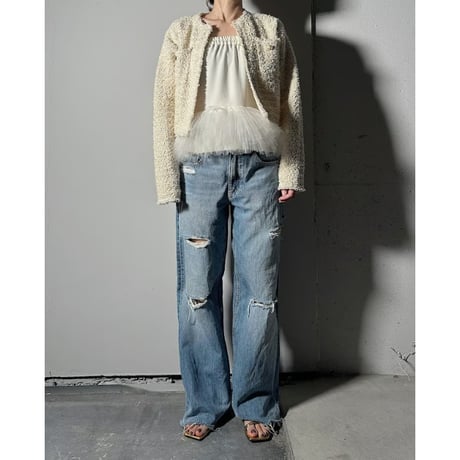 【ARCHIVE STANCE】2way tulle pleats skirt