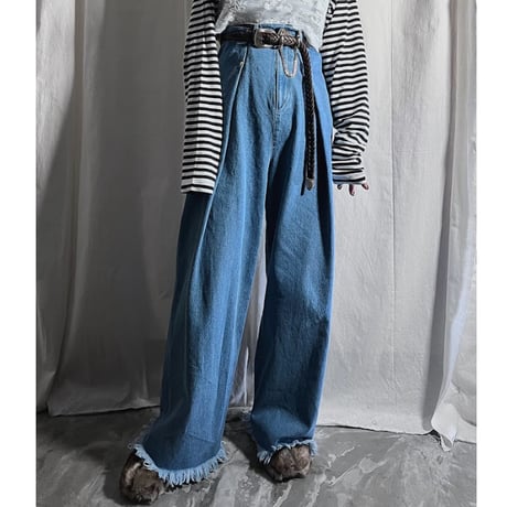 tuck wide denim(blue/36)