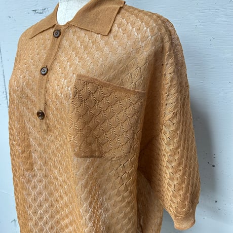 sheer knit Polo L