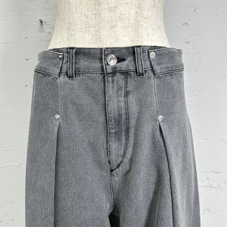 tuck wide denim(black/36)