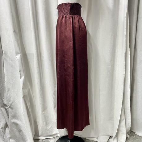 satin maxi skirt(bordeaux)