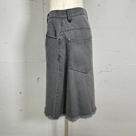loose denim culottes(black)
