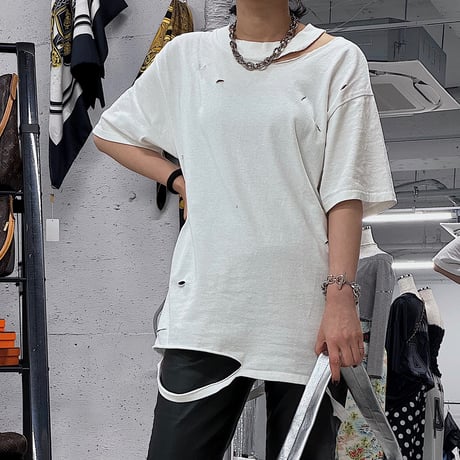 damage Tshirt(offwhite)