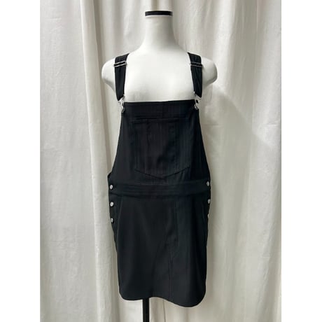 pinstripe jumper skirt(black)