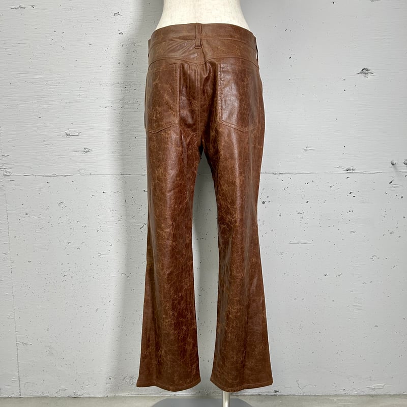 crackingfakeleather pants (brown) | PROVOKE des