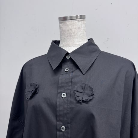 【PROVOKE】 flowerdot big shirt(black)