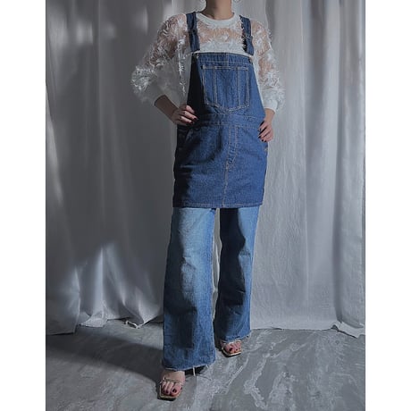 【special price】　denim jumper skirt(indigo)