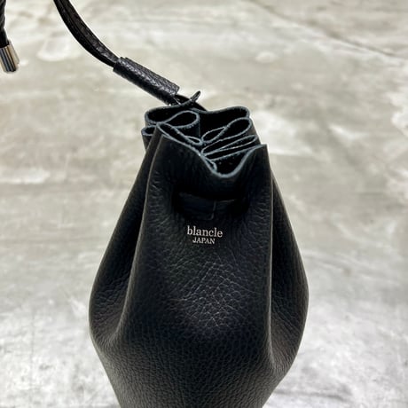 【blancle】S.LEATHER ZIP DRAWSTRING M(black)