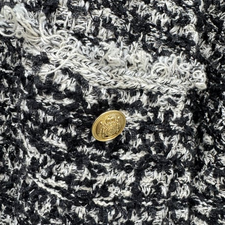 【ARCHIVE STANCE】no-collar knit big jacket