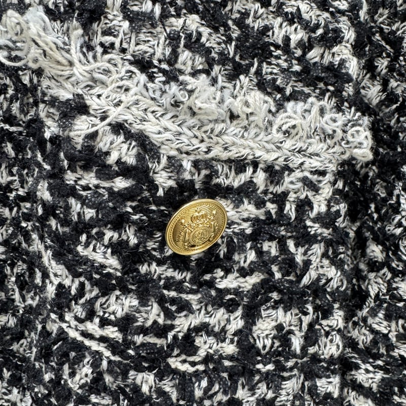 ARCHIVE STANCE】no-collar knit big jacket | STO