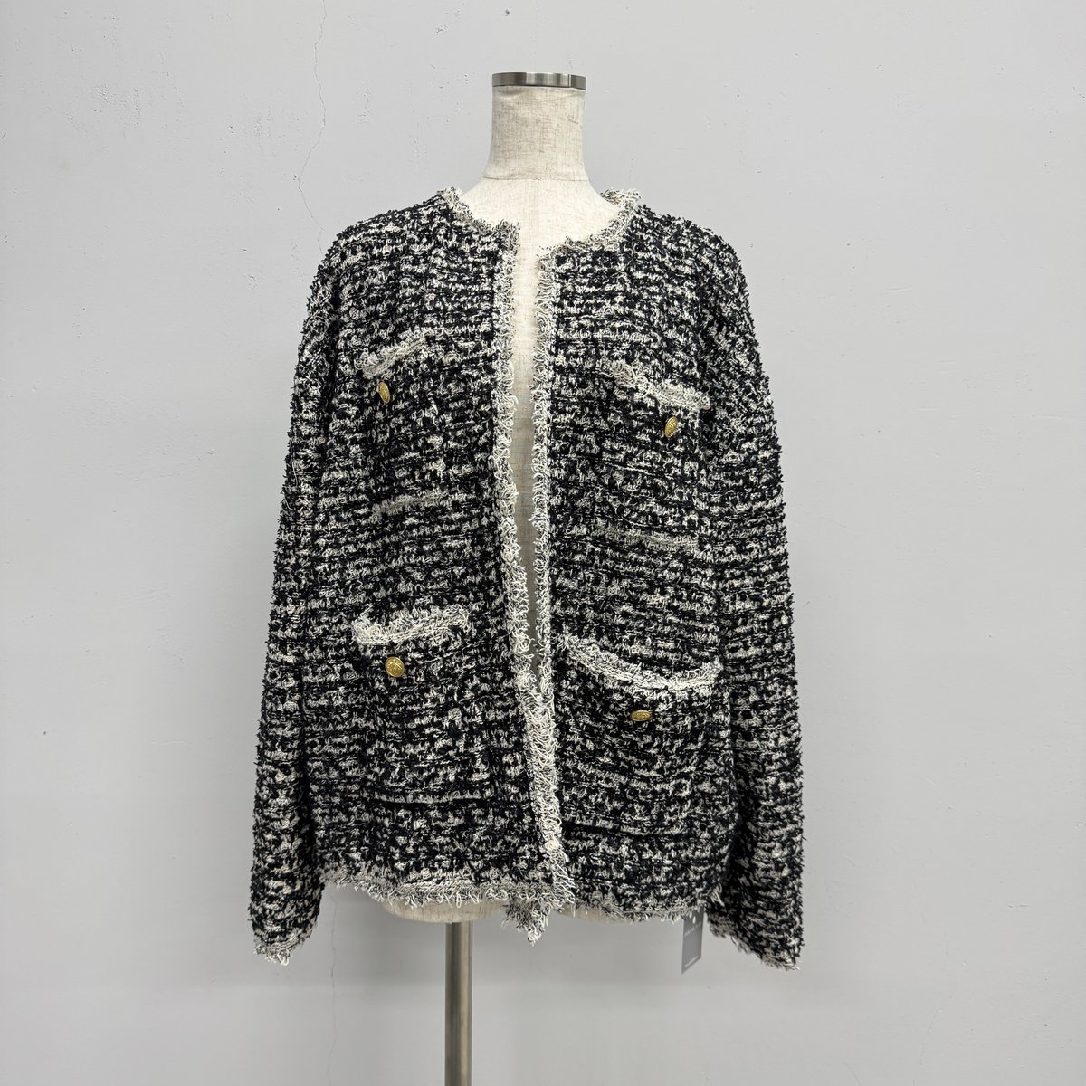ARCHIVE STANCE】no-collar knit big jacket | STO