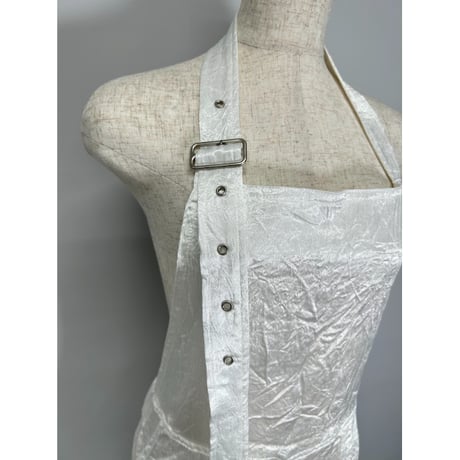 【special price】　apron satin dress(white)
