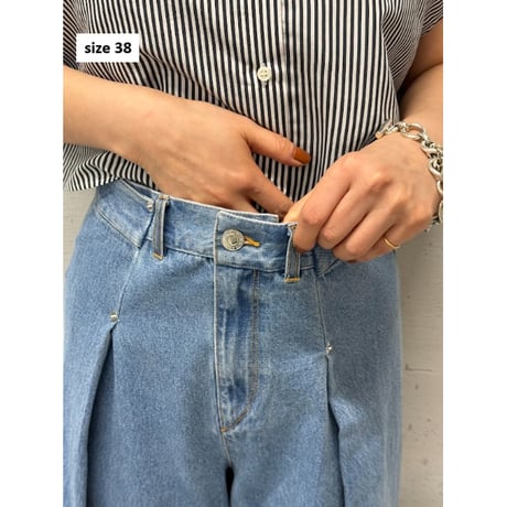 tuck wide denim(blue/38)