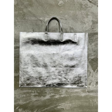 【blancle】M.LEATHER FLAT TOTE L(silver)