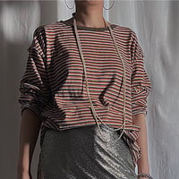 multi border L/S Tee(orange)