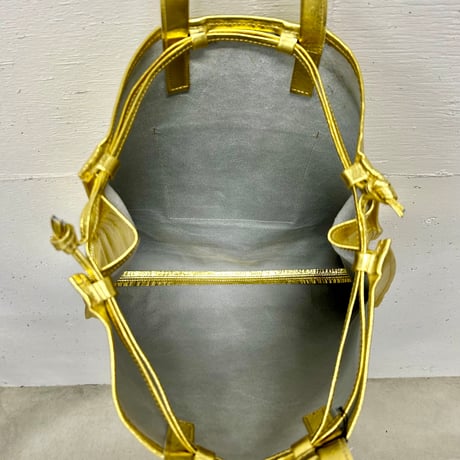 【blancle】M.LEATHER SQUEEZE BIG TOTE (gold)