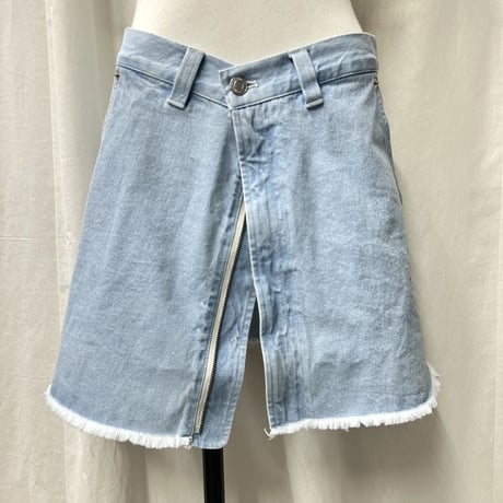 【special price】denim mini skirt(sax)