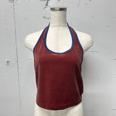 velour halter neck cut&saw