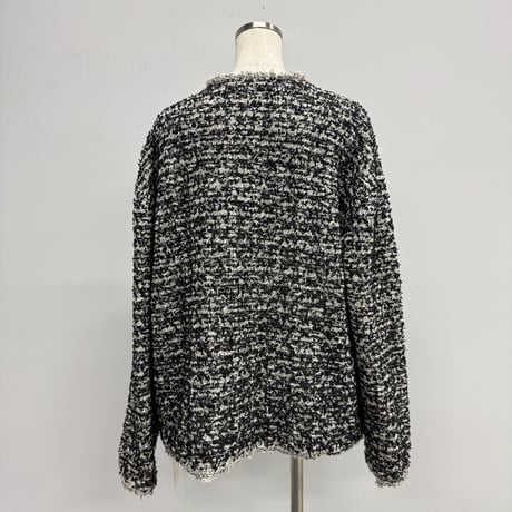 【ARCHIVE STANCE】no-collar knit big jacket