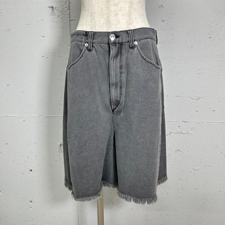 loose denim culottes(black)