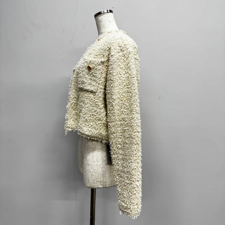 【ARCHIVE STANCE】no-collar knit jacket