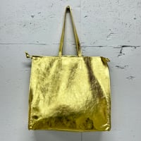 【blancle】M.LEATHER SQUEEZE BIG TOTE (gold)
