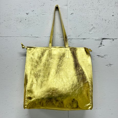 【blancle】M.LEATHER SQUEEZE BIG TOTE (gold)