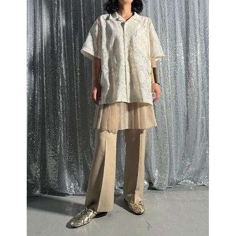 sheer pleats skirt