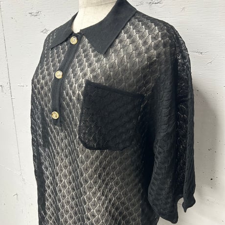 sheer knit Polo L