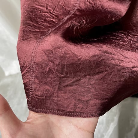 satin maxi skirt(bordeaux)