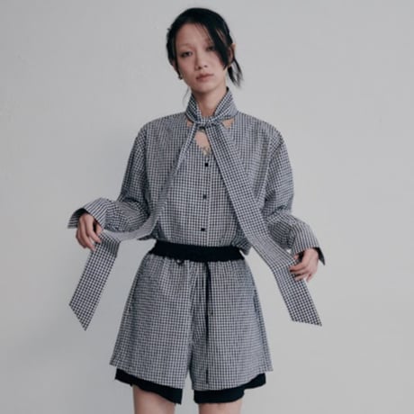 ginghamcheck bowtieblouse