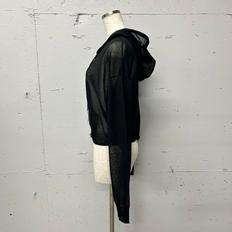 sheer ZIP hoodie