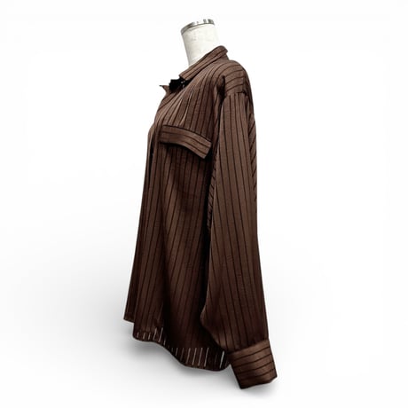 【ARCHIVE STANCE】satin stripe dolman shirt