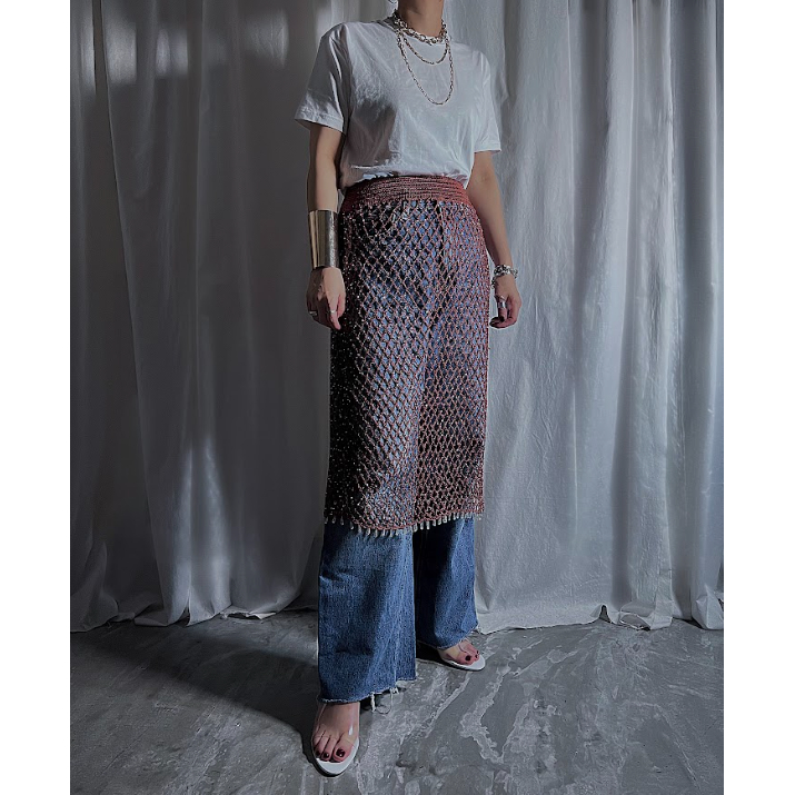 PROVOKE/mesh beads knit skirt スカート 