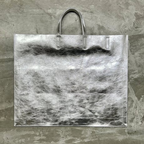 【blancle】M.LEATHER FLAT TOTE L(silver)
