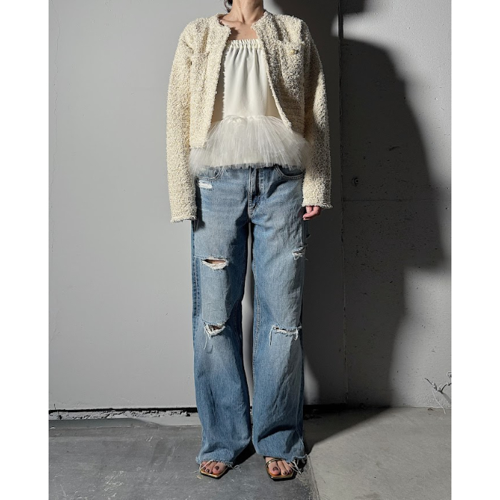 ジャケット・アウター ARCHIVE STANCE no_collar knit jacket ARCHIVE STANCE】no-collar knit jacket | STORE b