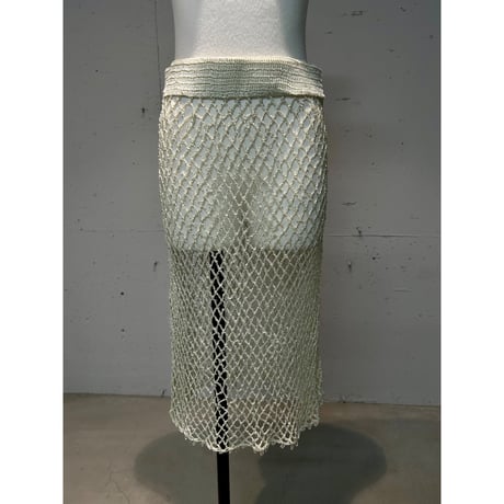 【special price】mesh beads knit skirt (offwhite)