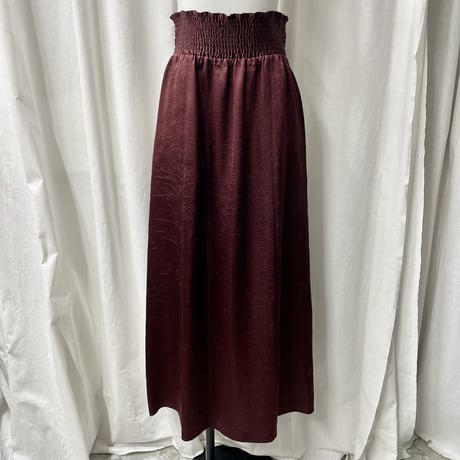 satin maxi skirt(bordeaux)