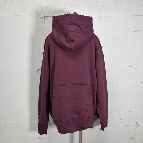 damage hoodie(bordeaux)