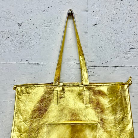 【blancle】M.LEATHER SQUEEZE BIG TOTE (gold)