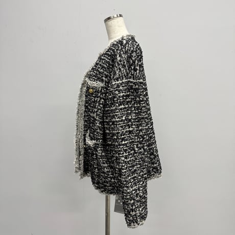 【ARCHIVE STANCE】no-collar knit big jacket