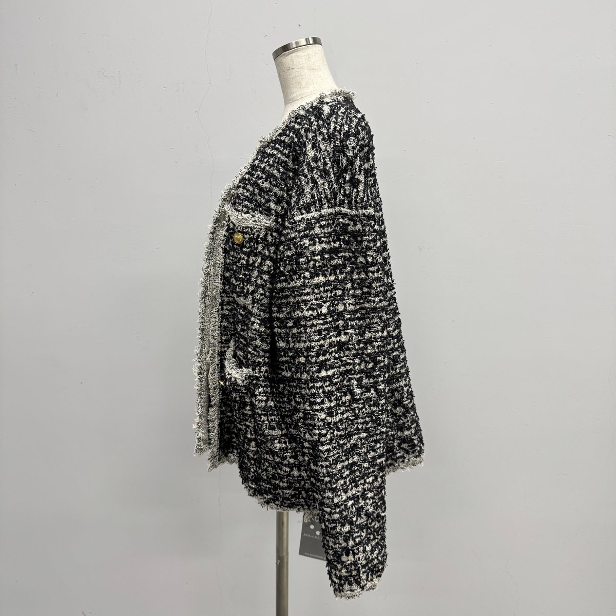 ARCHIVE STANCE】no-collar knit big jacket | STO