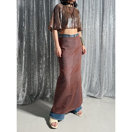 sheer knit skirt