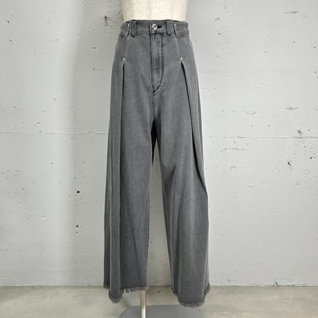 tuck wide denim(black/36)
