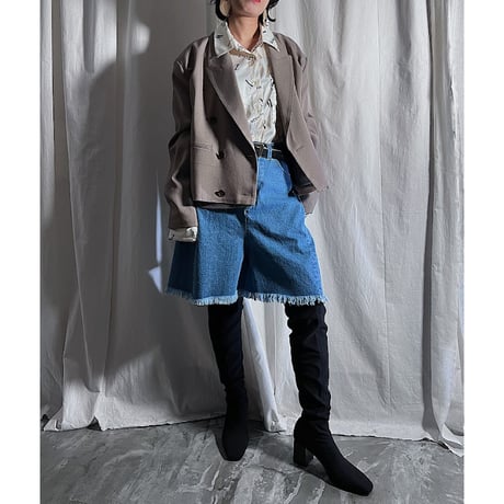 loose denim culottes(blue)