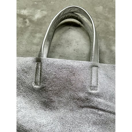 【blancle】M.LEATHER FLAT TOTE L(silver)