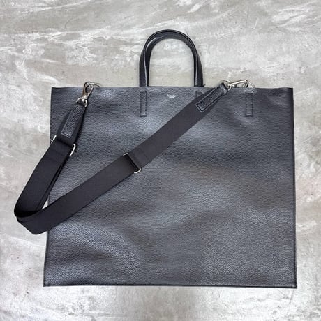 【blancle】S.LEATHER FLAT TOTE L(black)