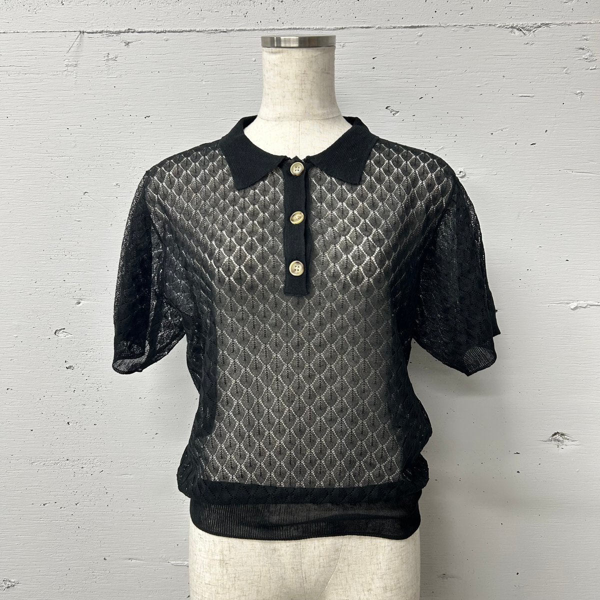 【新品未使用タグ付き】スピックアンドスパン　プロヴォーク　シアーニットポロ sheer knit Polo S | STORE by PROVOKE design bou